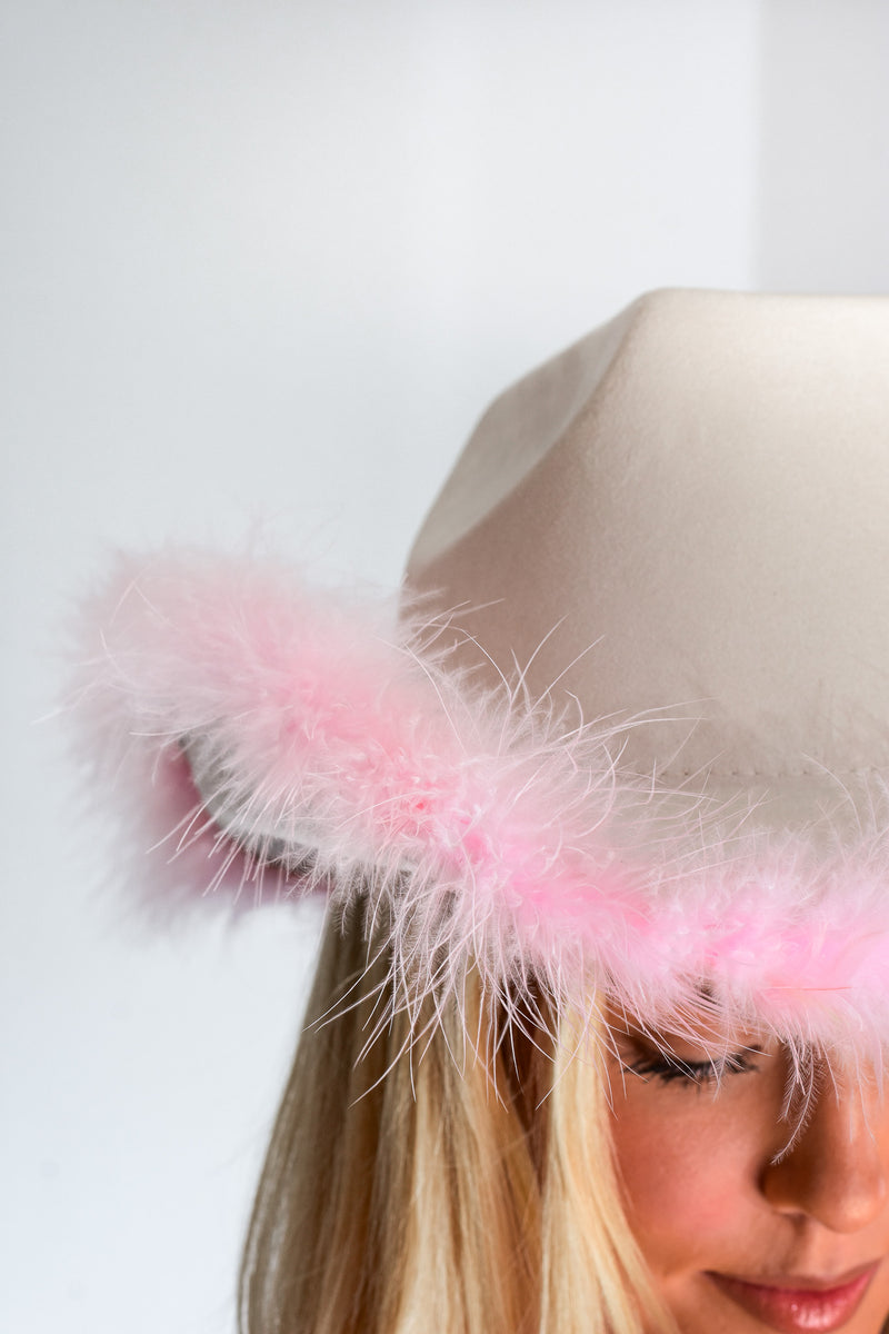 Pink Feather Hat
