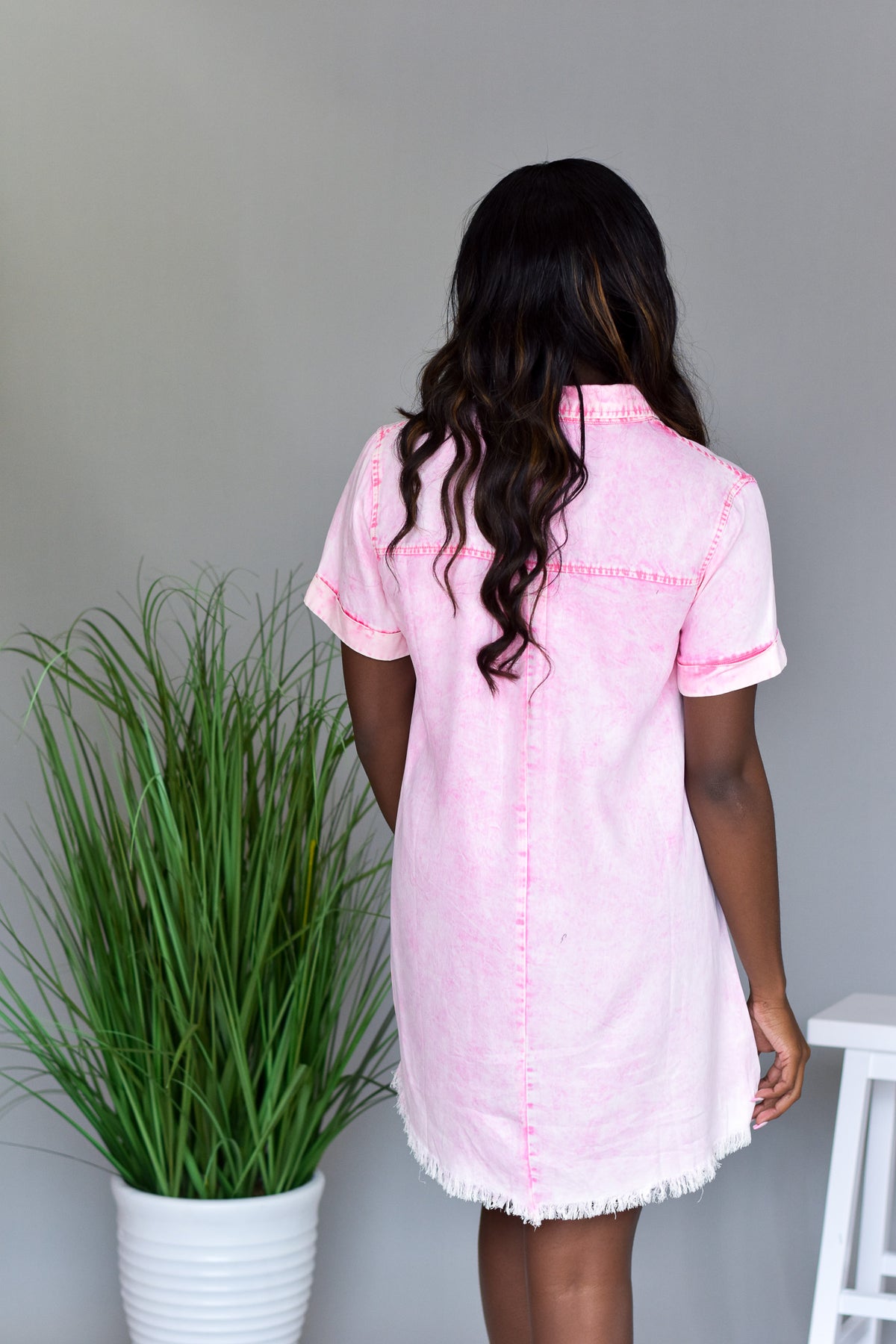 Shirt Dress - Washed Pink