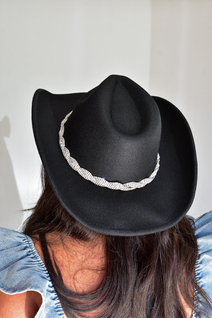 Black Rhinestone Hat