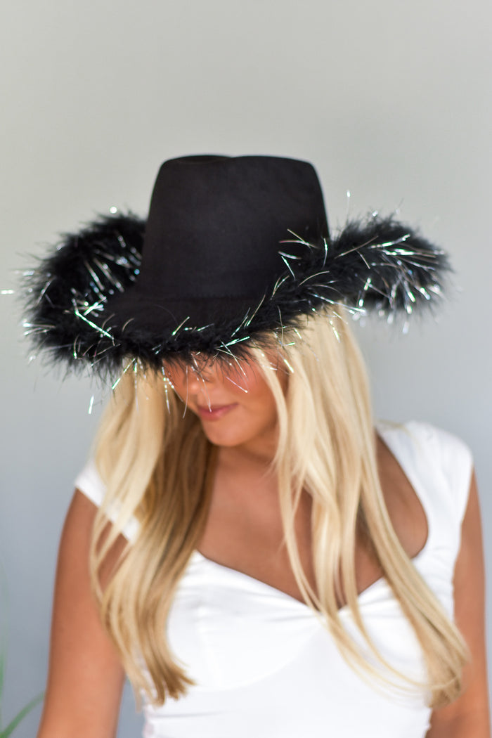 Black Feather Hat