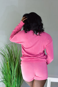 Ribbed Shorts - Pink - Lavish Tuscaloosa